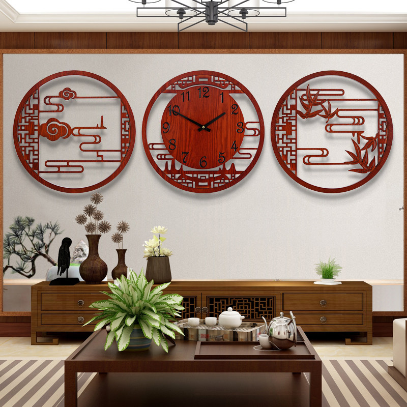 Luxury Lifestyle Aesthetic - Kunstmuurschildering Luxe wandhorloge Ronde Chinese stijl