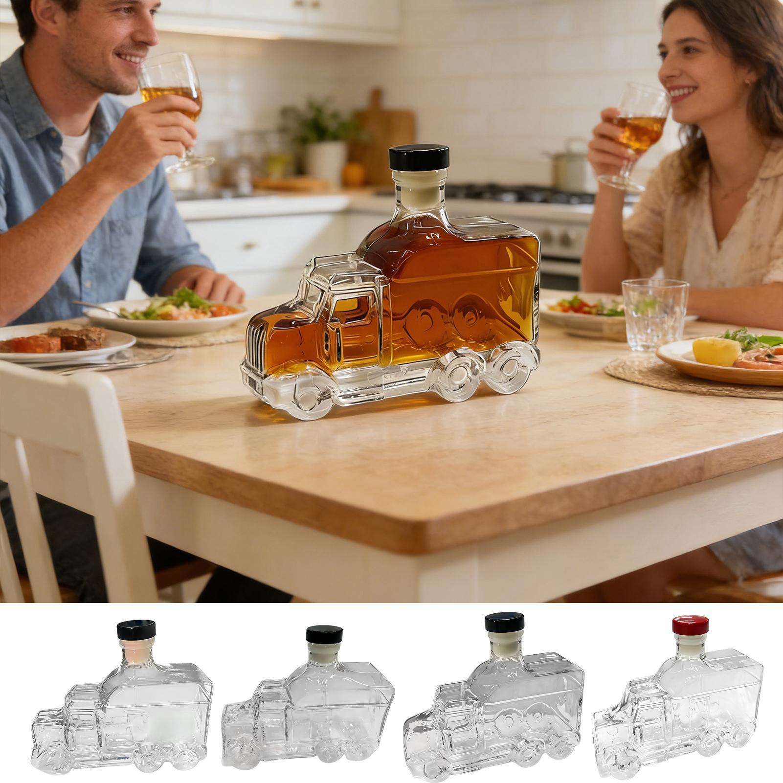 Glass Decanter Whiskey - 375ml keukenwhisky- en likeurcontainer met stop,