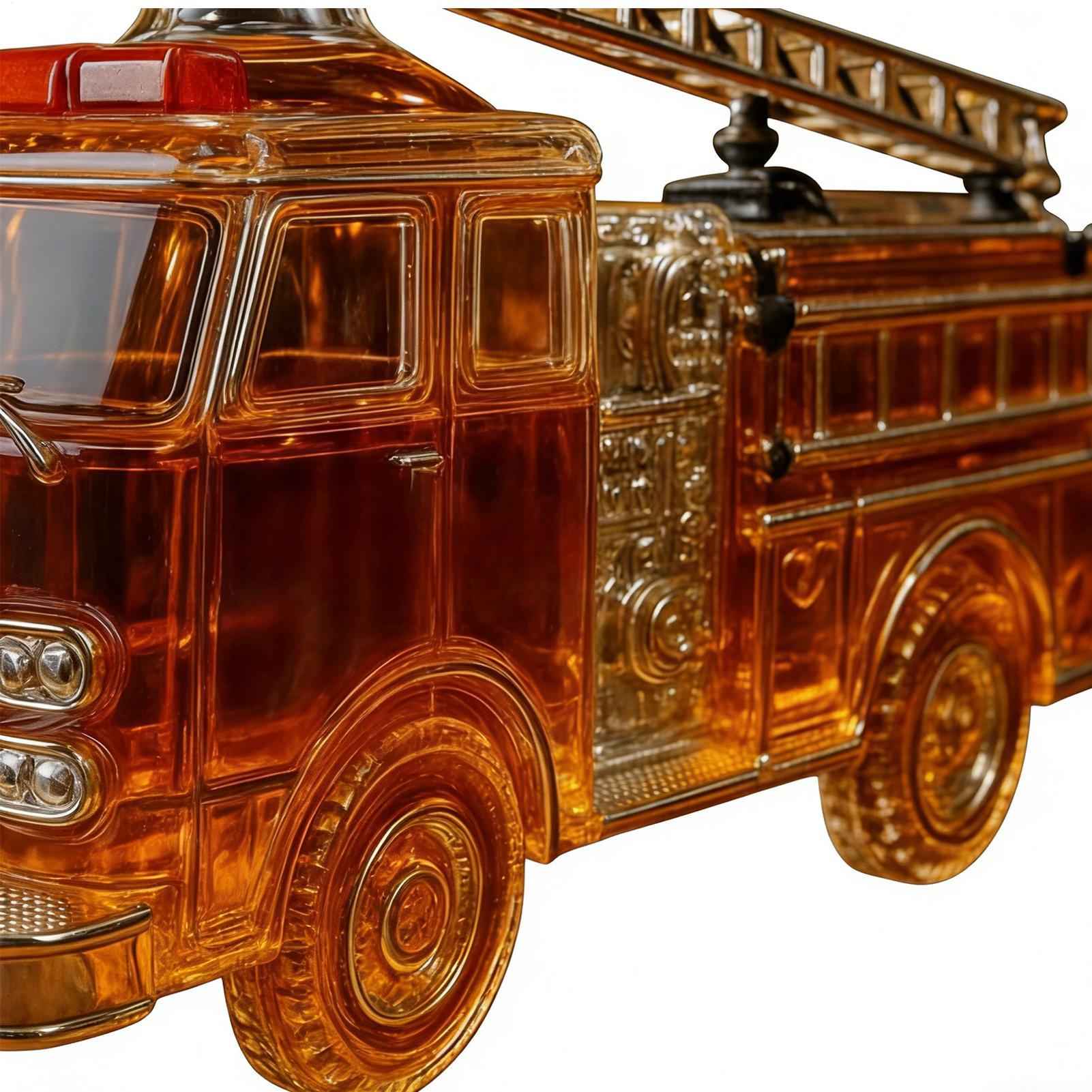 Glass Decanter Whiskey - Whiskyfles 300ml Brandweerauto-vormige fles Glazen whiskykaraf